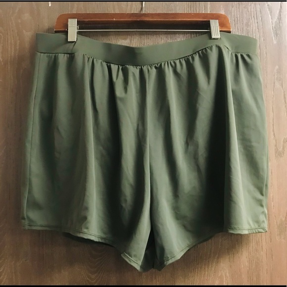 olive green plus size shorts